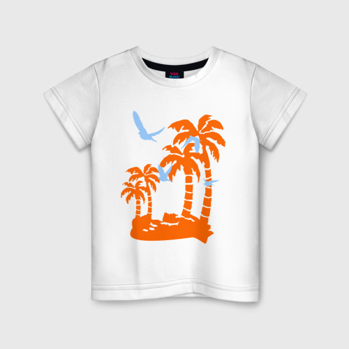 Детская футболка хлопок Palms, цвет белый