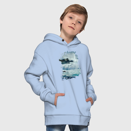 Детское худи Oversize хлопок Seaside, цвет мягкое небо - фото 9