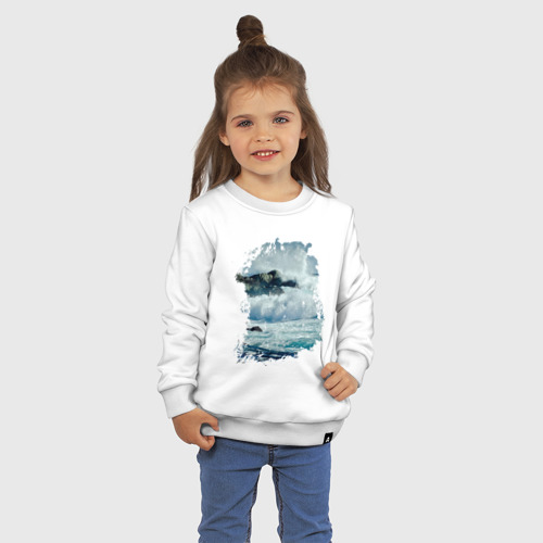 Детский свитшот хлопок Seaside, цвет белый - фото 3