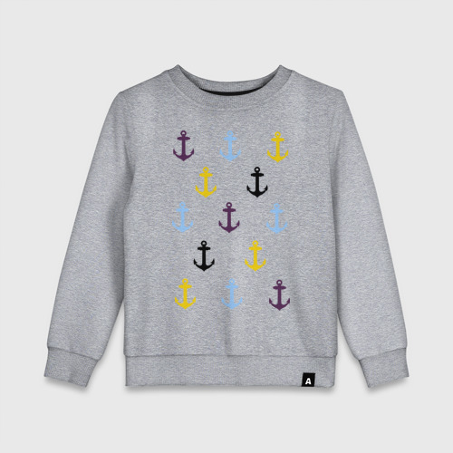Детский свитшот хлопок Anchors pattern, цвет меланж