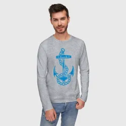 Мужской лонгслив хлопок Blue anchor - фото 2