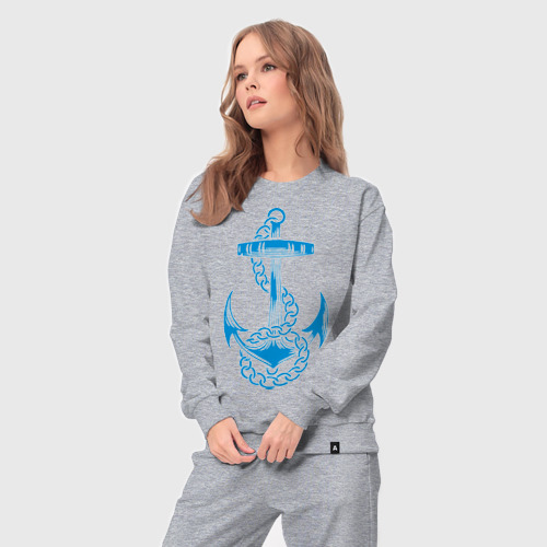 Женский костюм хлопок Blue anchor, цвет меланж - фото 5