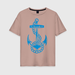 Женская футболка хлопок Oversize Blue anchor