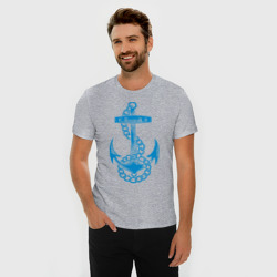 Мужская футболка хлопок Slim Blue anchor - фото 2