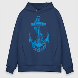 Мужское худи Oversize хлопок Blue anchor