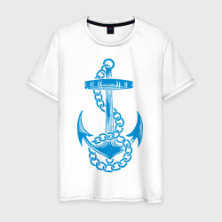 Мужская футболка хлопок Blue anchor