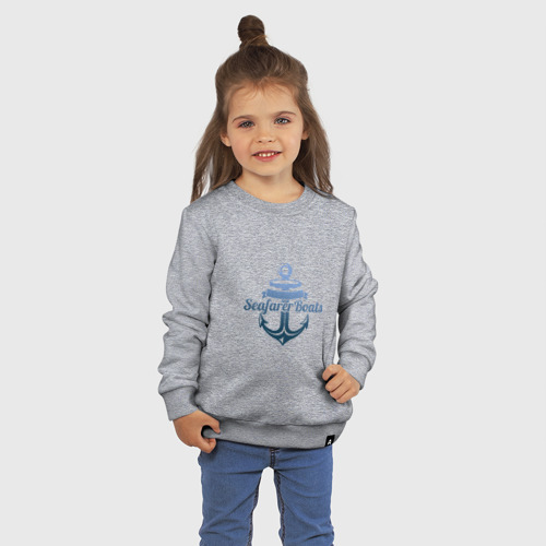 Детский свитшот хлопок Seafarer boats, цвет меланж - фото 3