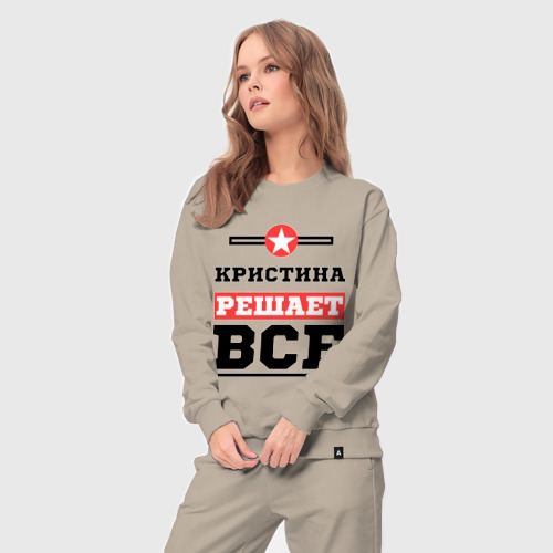 Женский костюм хлопок Кристина решает все, цвет миндальный - фото 5