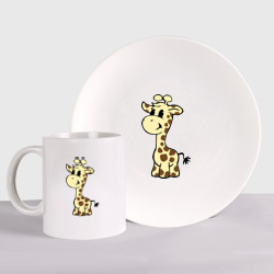 Набор: тарелка + кружка Жираф