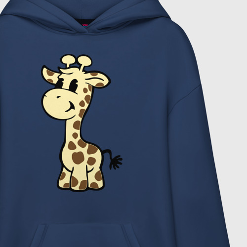 Худи SuperOversize хлопок Жираф, цвет темно-синий - фото 3