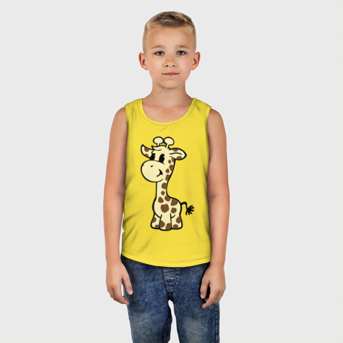 Детская майка хлопок Жираф, цвет желтый - фото 5