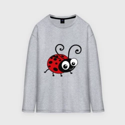 Мужской лонгслив oversize хлопок Божья коровка