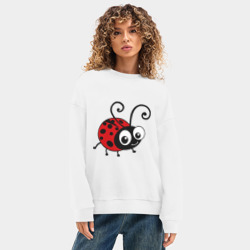 Женский свитшот oversize без начеса хлопок Божья коровка - фото 2