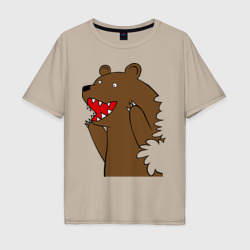 Мужская футболка хлопок Oversize Медведь цензурный