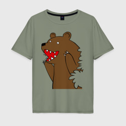 Мужская футболка хлопок Oversize Медведь цензурный