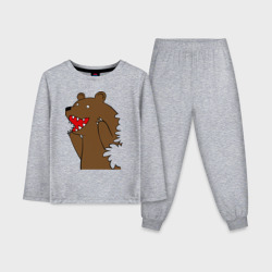 Детская пижама с лонгсливом хлопок Медведь цензурный