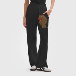 Женские брюки oversize без начеса хлопок Медведь цензурный - фото 2