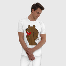 Мужская пижама хлопок Медведь цензурный - фото 2