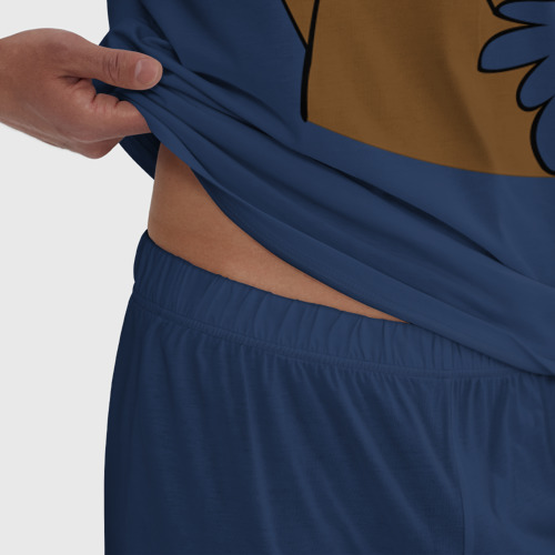 Мужская пижама хлопок Медведь цензурный, цвет темно-синий - фото 6