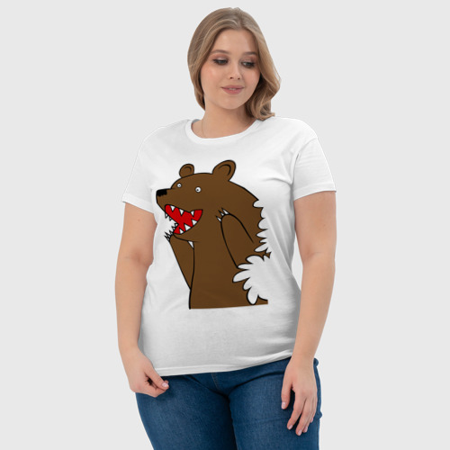 Женская футболка хлопок Медведь цензурный - фото 6