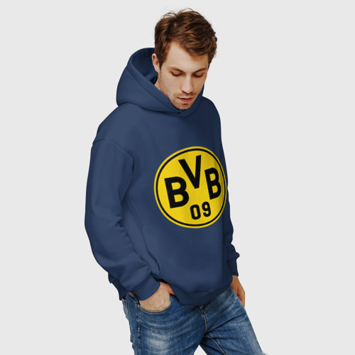 Мужское худи Oversize хлопок Borussia Dortmund, цвет темно-синий - фото 7