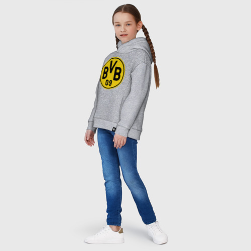 Детское худи Oversize хлопок Borussia Dortmund, цвет меланж - фото 5