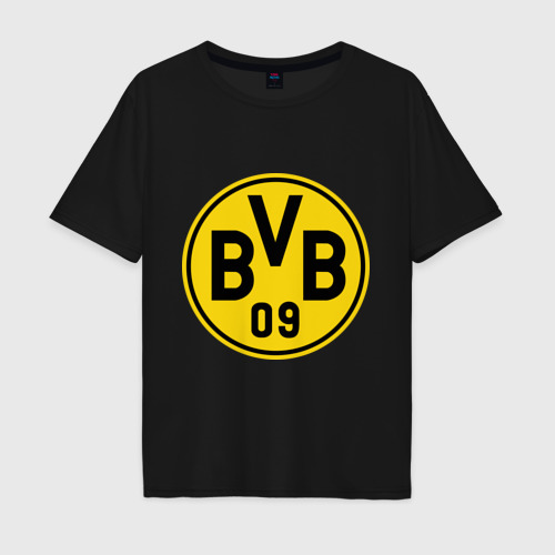 Мужская футболка хлопок Oversize Borussia Dortmund, цвет черный