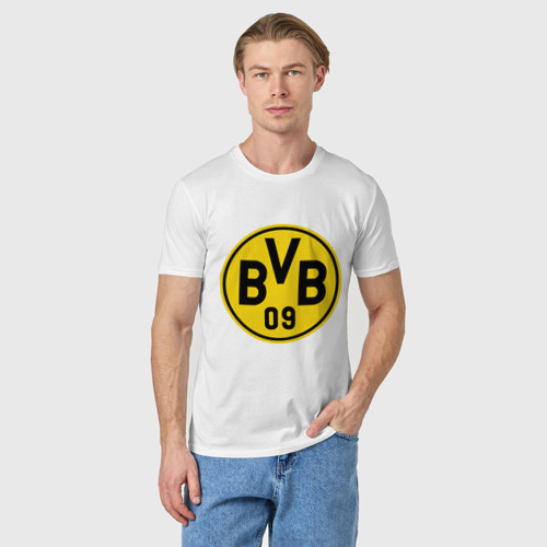 Мужская футболка хлопок Borussia Dortmund, цвет белый - фото 3