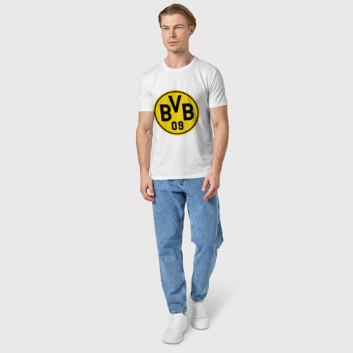 Мужская футболка хлопок Borussia Dortmund, цвет белый - фото 5