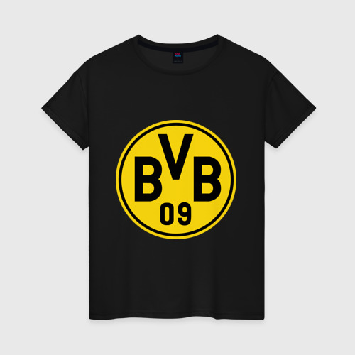 Женская футболка хлопок Borussia Dortmund, цвет черный