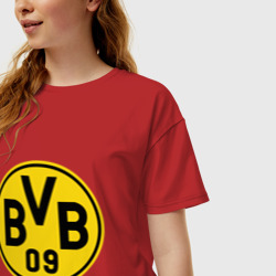 Женская футболка хлопок Oversize Borussia Dortmund - фото 2