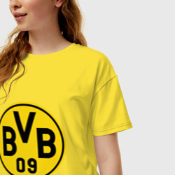 Женская футболка хлопок Oversize Borussia Dortmund - фото 2