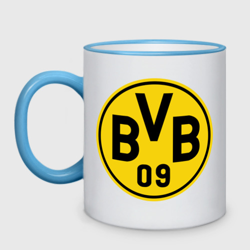 Кружка двухцветная Borussia Dortmund, цвет Кант небесно-голубой