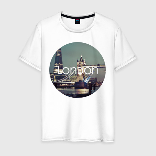 Мужская футболка хлопок London - круг, цвет белый