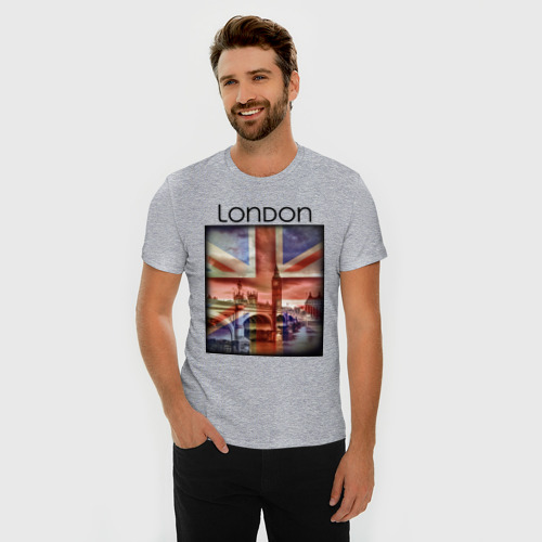 Мужская футболка хлопок Slim Big Ben London, цвет меланж - фото 3