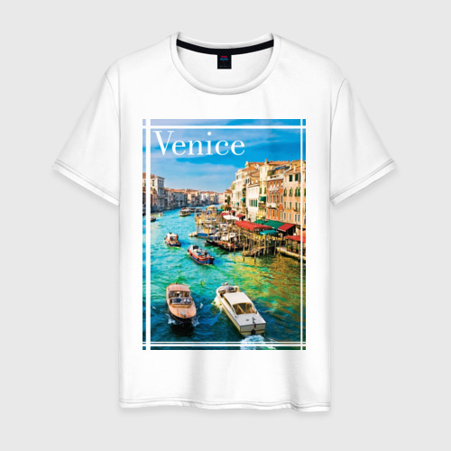 Мужская футболка хлопок Венеция, цвет белый