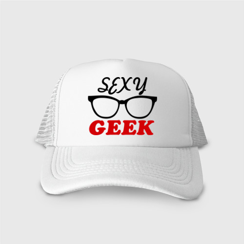 Кепка тракер с сеткой sexy geek, цвет белый