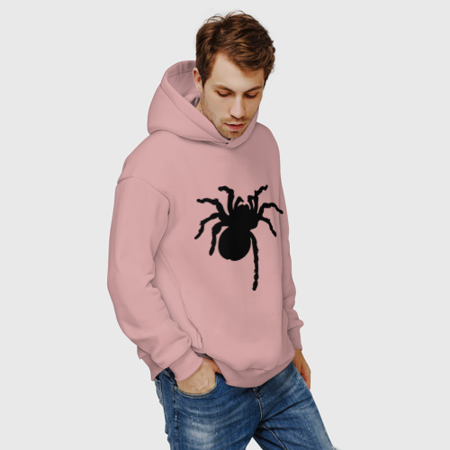 Мужское худи Oversize хлопок Паук spider, цвет пыльно-розовый - фото 7