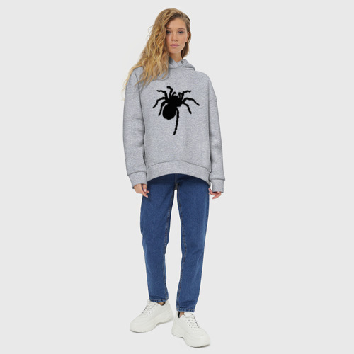 Женское худи Oversize хлопок Паук spider, цвет меланж - фото 6