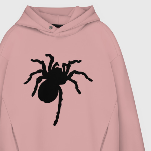 Мужское худи Oversize хлопок Паук spider, цвет пыльно-розовый - фото 4