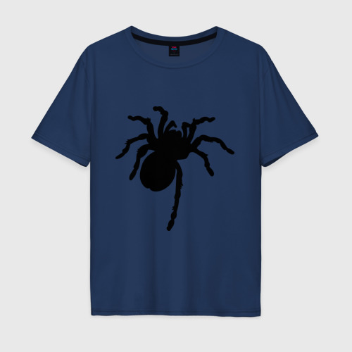 Мужская футболка хлопок Oversize Паук spider, цвет темно-синий