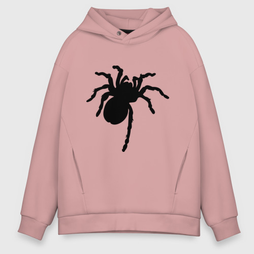 Мужское худи Oversize хлопок Паук spider, цвет пыльно-розовый