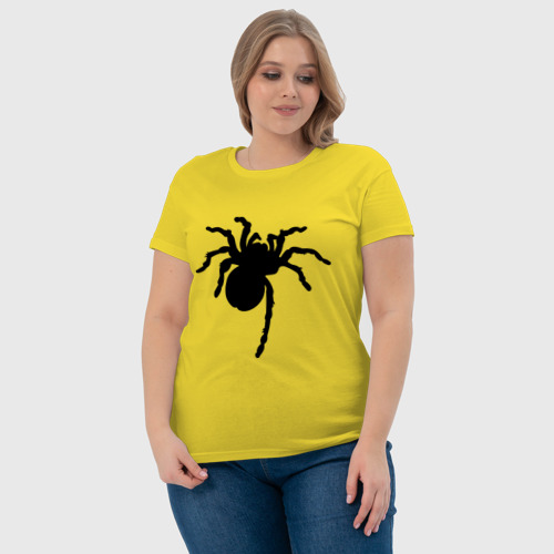 Женская футболка хлопок Паук spider, цвет желтый - фото 6