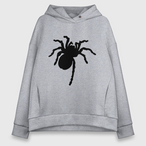 Женское худи Oversize хлопок Паук spider, цвет меланж