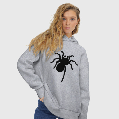 Женское худи Oversize хлопок Паук spider, цвет меланж - фото 4