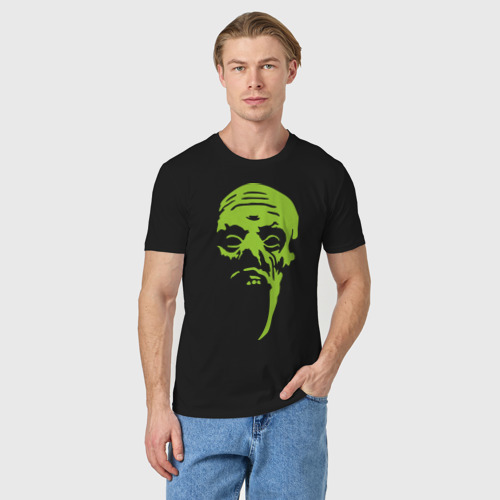 Мужская футболка хлопок Лицо зомби, цвет черный - фото 3