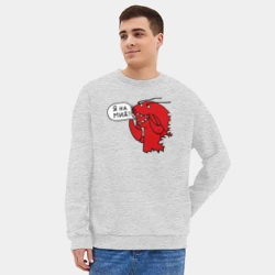 Мужской свитшот oversize без начеса хлопок Рак на миде Дота - фото 2