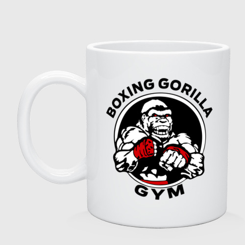 Кружка керамическая Boxing gorilla gym, цвет белый