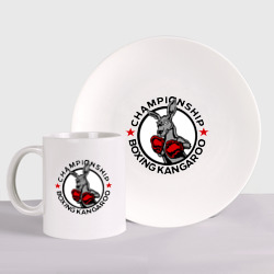 Набор: тарелка + кружка Сhampionship boxing kangaroo