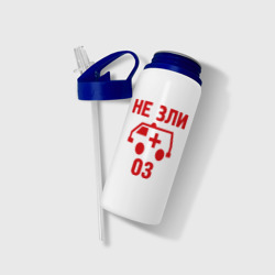 Бутылка для воды с трубочкой Не зли 03 - фото 2